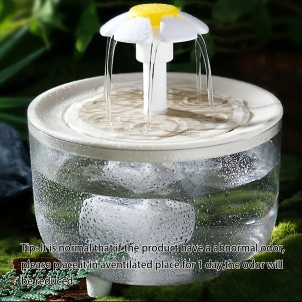 Transparent Pet‎ Water Fountain Automatic Cat & Dog Flower USB Powered Dispenser - Picture 13 of 14